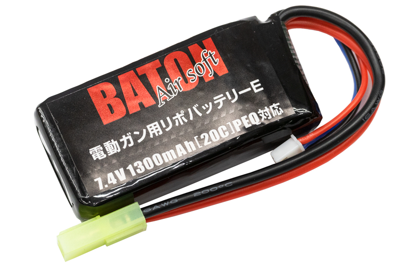 Gunsmith BATON / 電動ガン用リポバッテリー 7.4v1300mAh [ 40C - 20C ...